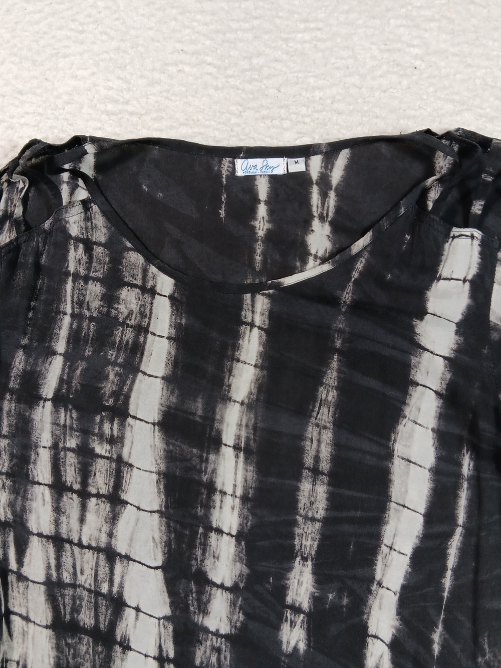 Fighting Eel Ava Sky Dress Women's Medium Shibori Mini Cover up Tencell Resort - Picture 4 of 9